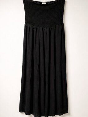 Wild Fable Black Smocked Strapless Maxi Dress Convertible Skirt XL NWT